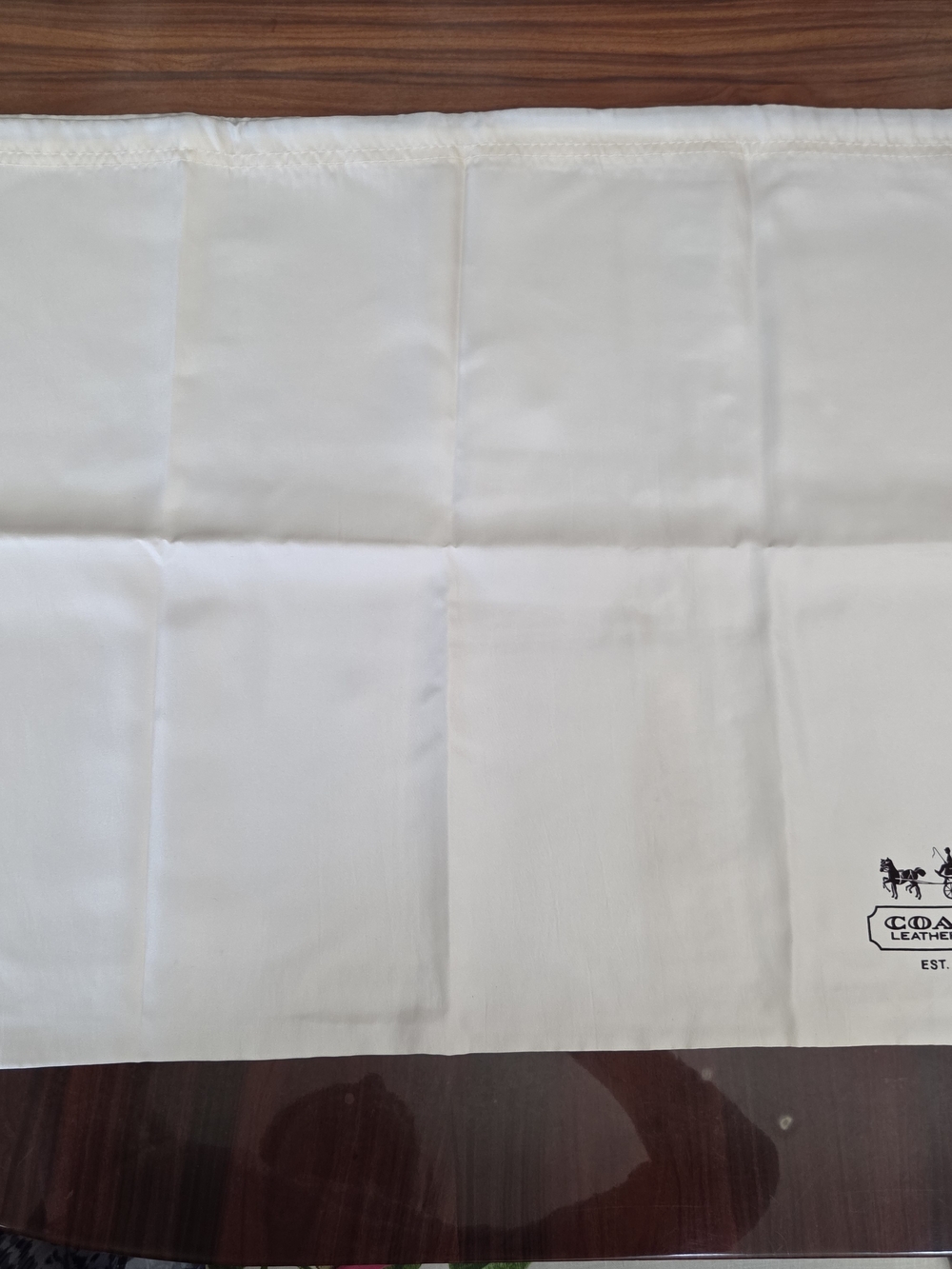 Coach Ivory Large Leatherware Dust Bag with Logo Drawstring Satin 23"x19"